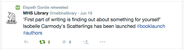 Isobelle Carmody launches Scatterlings, June 19 2015